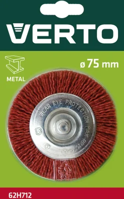 Szczotka ścierna tarczowa z trzpieniem 75mm Verto 62H712