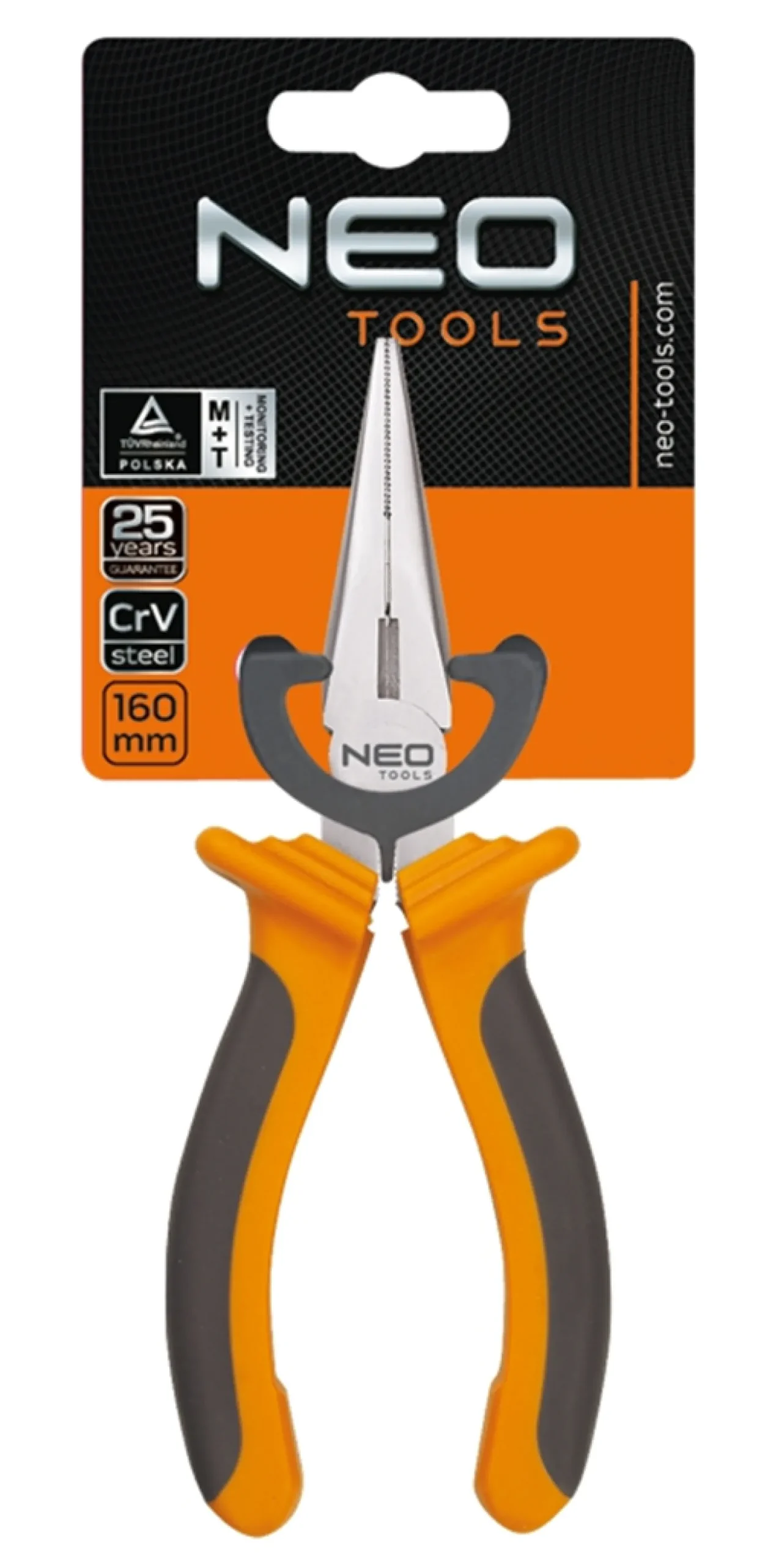 Szczypce wydłużone proste 200mm Neo 01-014