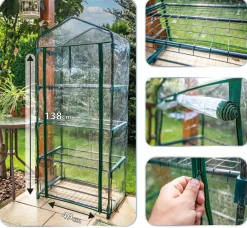 Szklarnia 69 x 49 x 160 cm, folia PVC, metalowa konstrukcja Neo 15-901