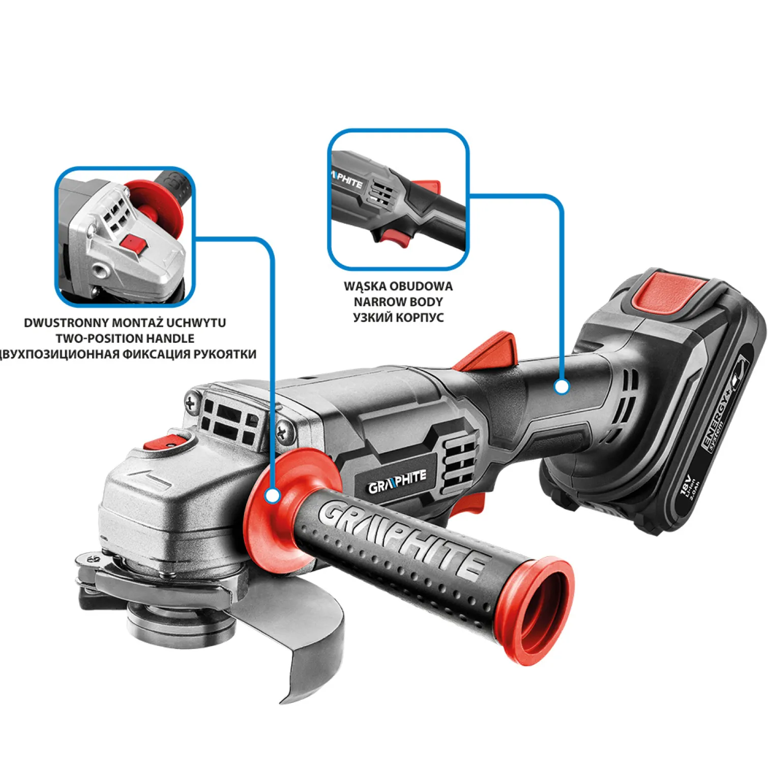 Szlifierka kątowa Graphite Energy+ 58GE130