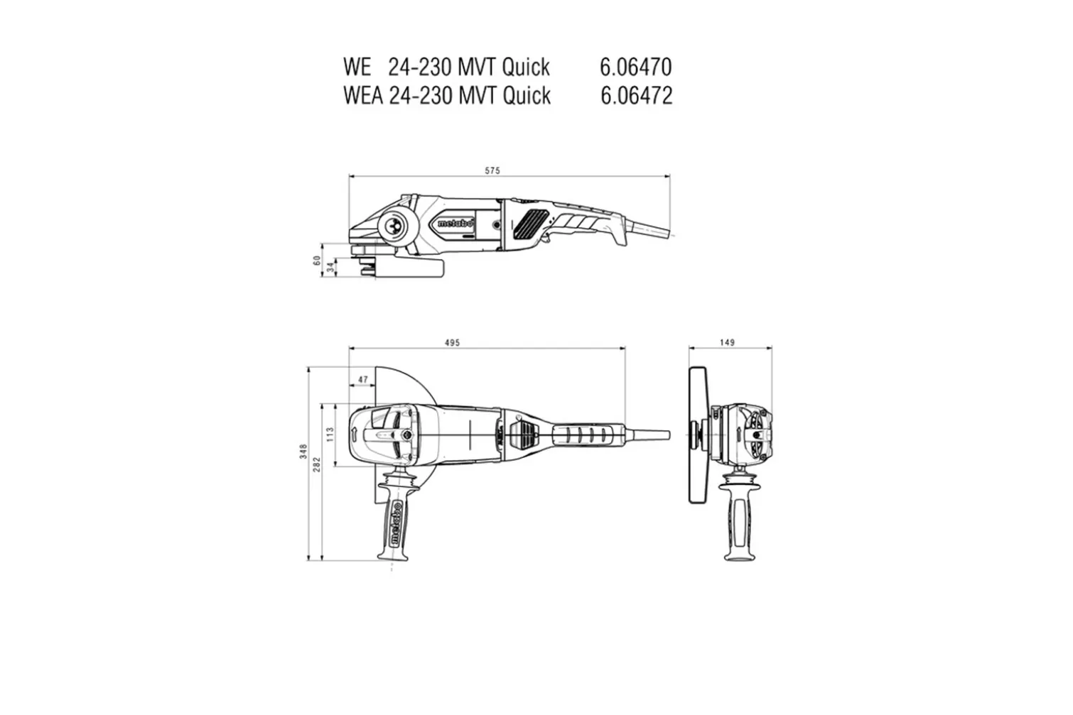 Szlifierka kątowa Metabo WEA 24-230 MVT Quick