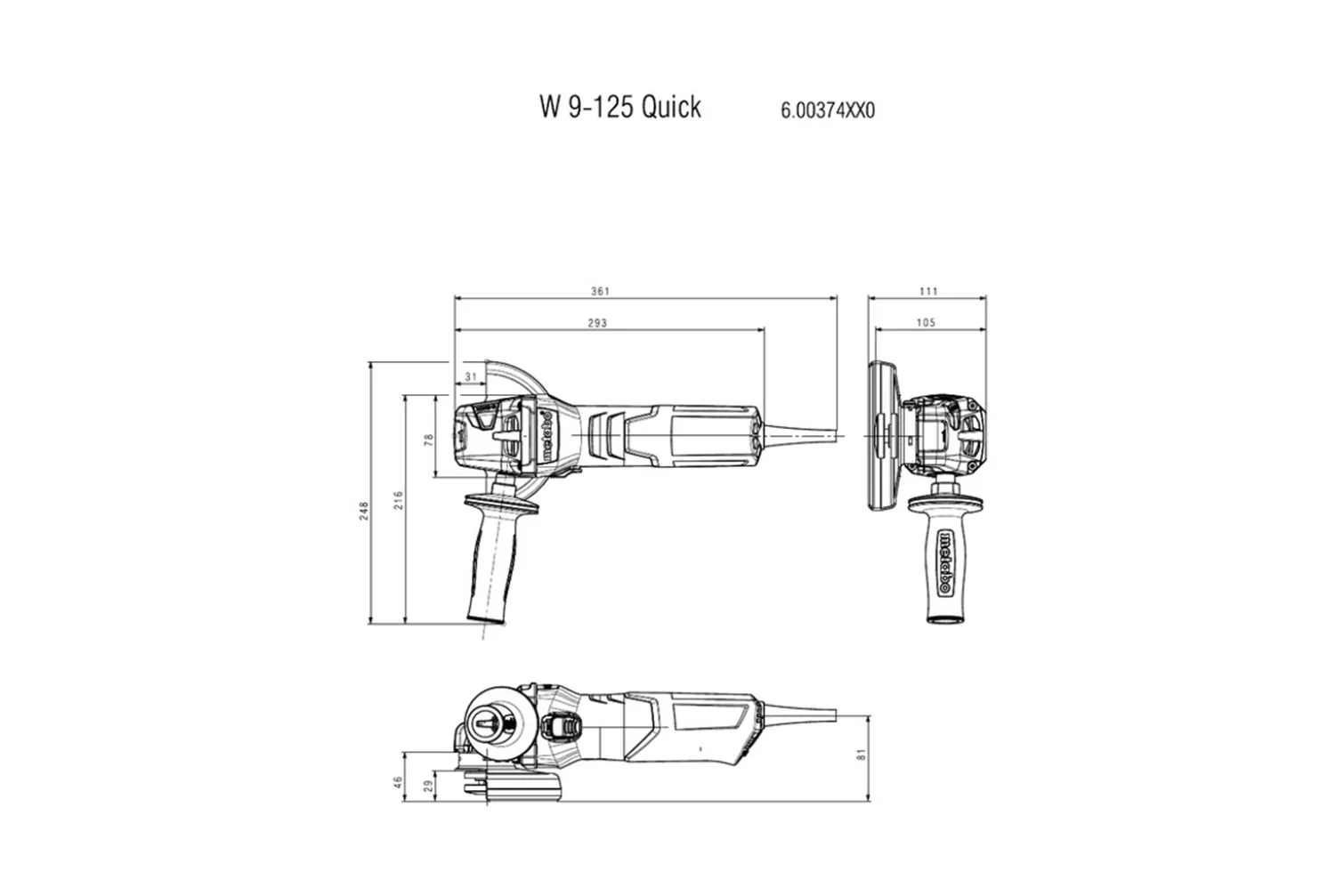 Szlifierka kątowa Metabo W 9-125 Quick