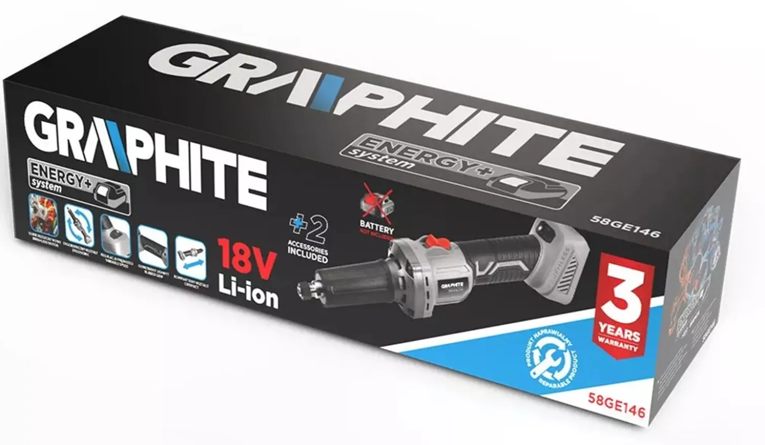 Szlifierka prosta Graphite Energy + 58GE146