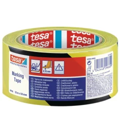 Taśma ostrzegawcza PVC 33m x 50mm, żółto-czarna Tesa 60760