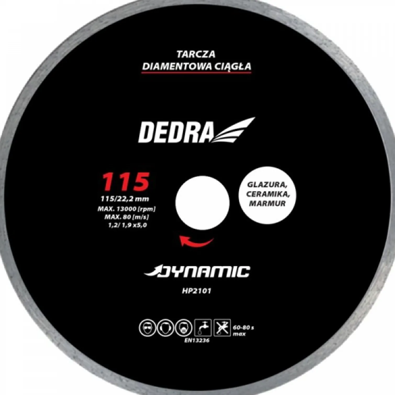 Tarcza diamentowa 250mm/25.4mm Dynamic Dedra HP2107E