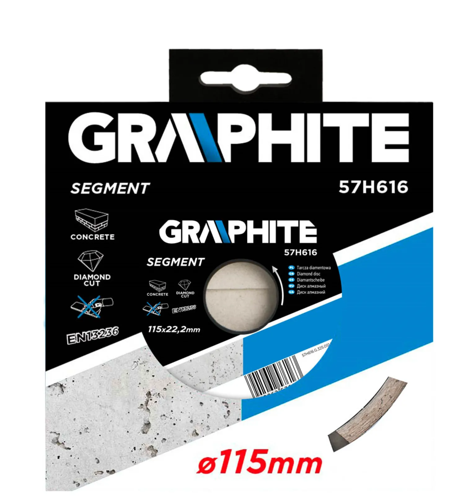 Tarcza diamentowa 115x22.2mm Graphite 57H616