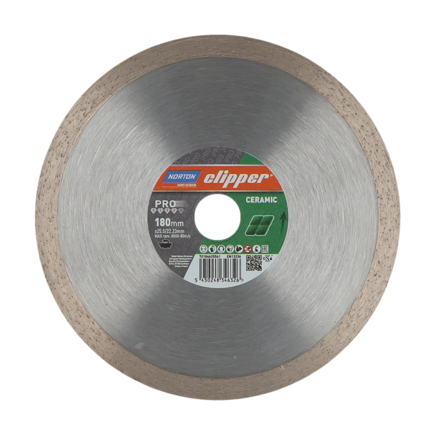 Tarcza diamentowa 180x25.4/22.23mm Norton Pro Ceramic H10
