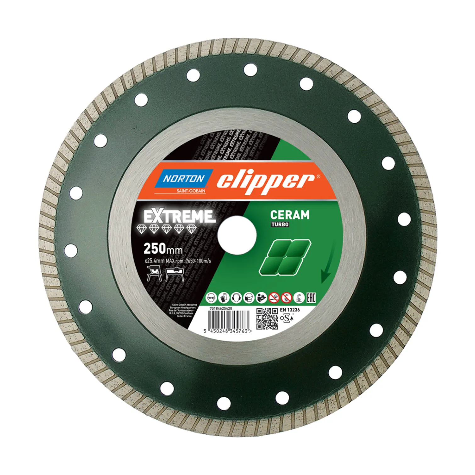 Tarcza diamentowa 250x25,4mm Norton Extreme Ceramic Turbo