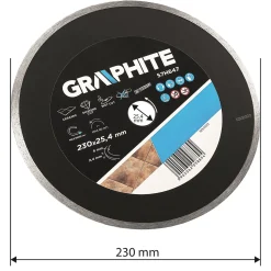 Tarcza diamentowa 230 x 25,4 mm, pełna do 59G891 Graphite 57H647