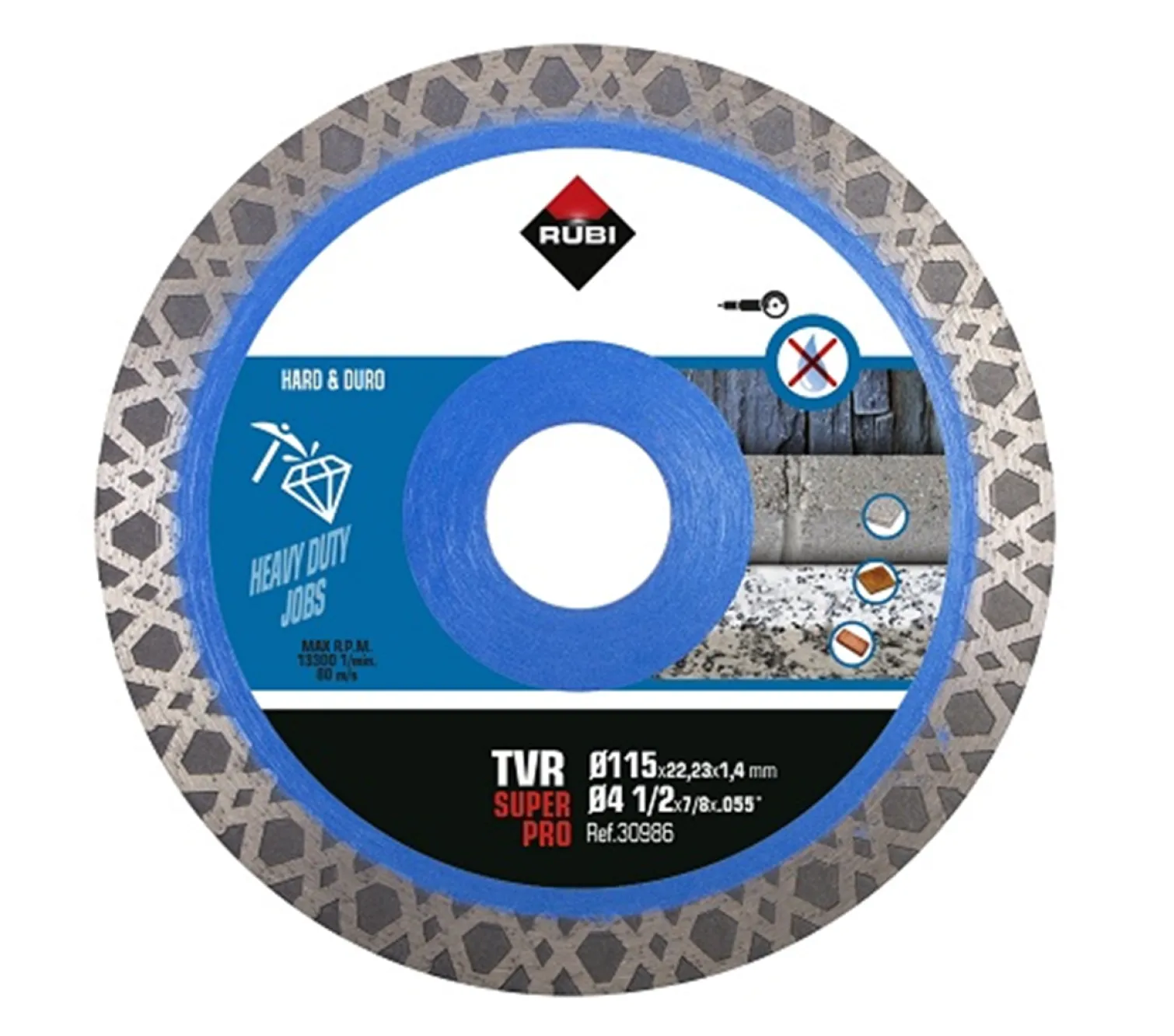Tarcza diamentowa 115x22,2mm Rubi TVR 115 SUPERPRO
