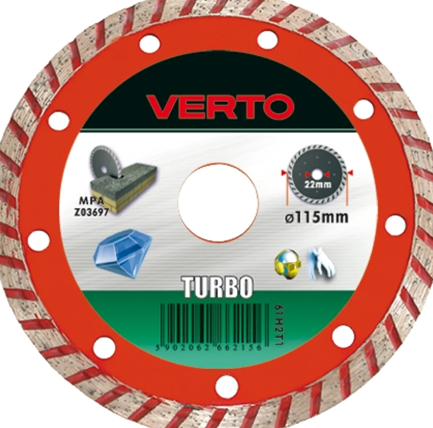 Tarcza diamentowa 115x22.2mm Verto 61H2T1