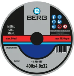 Tarcza do cięcia metalu 41 400x4.0x32mm Berg B409040000