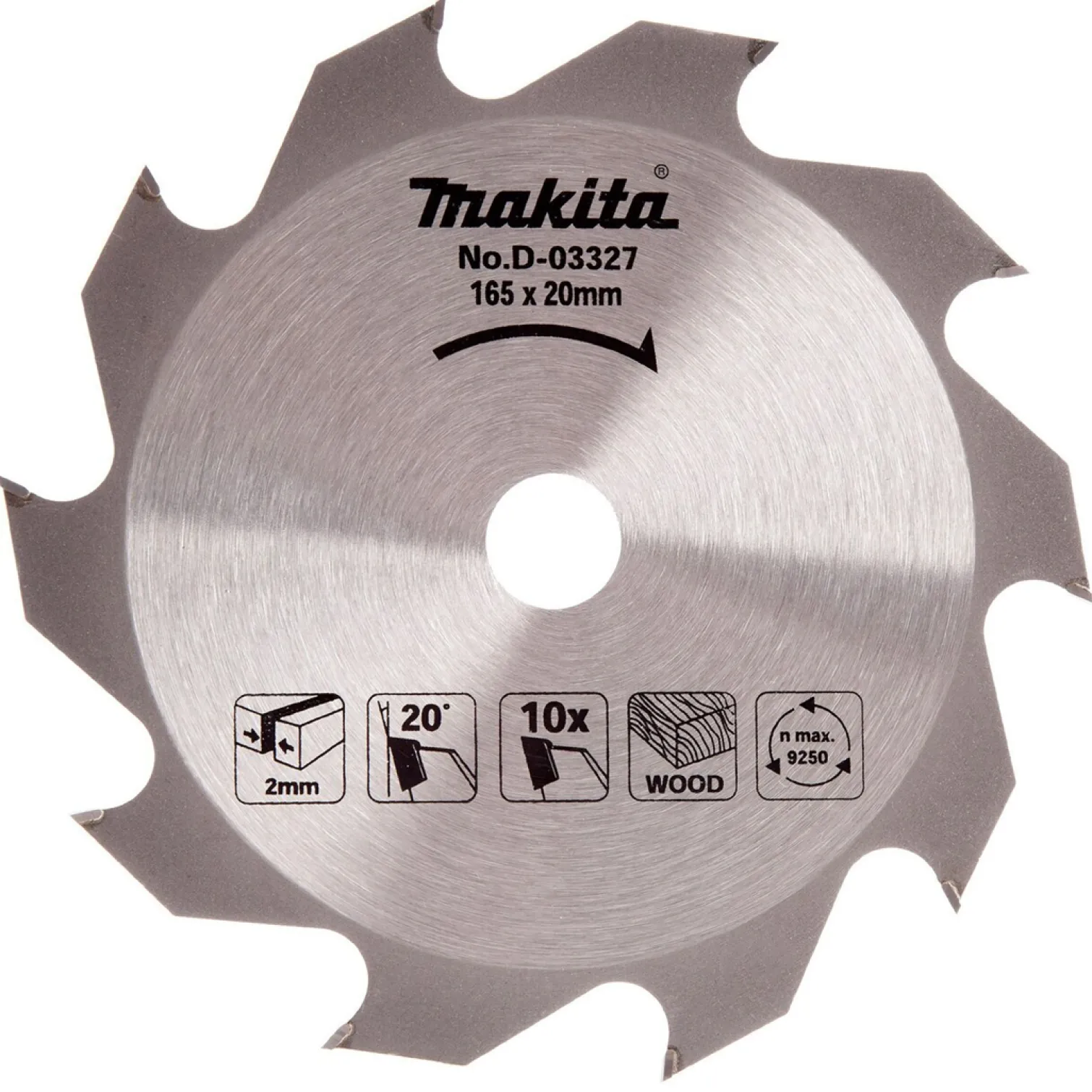 Tarcza do szybkiego cięcia drewna HM 165x20mm Z10 Makita D-03327