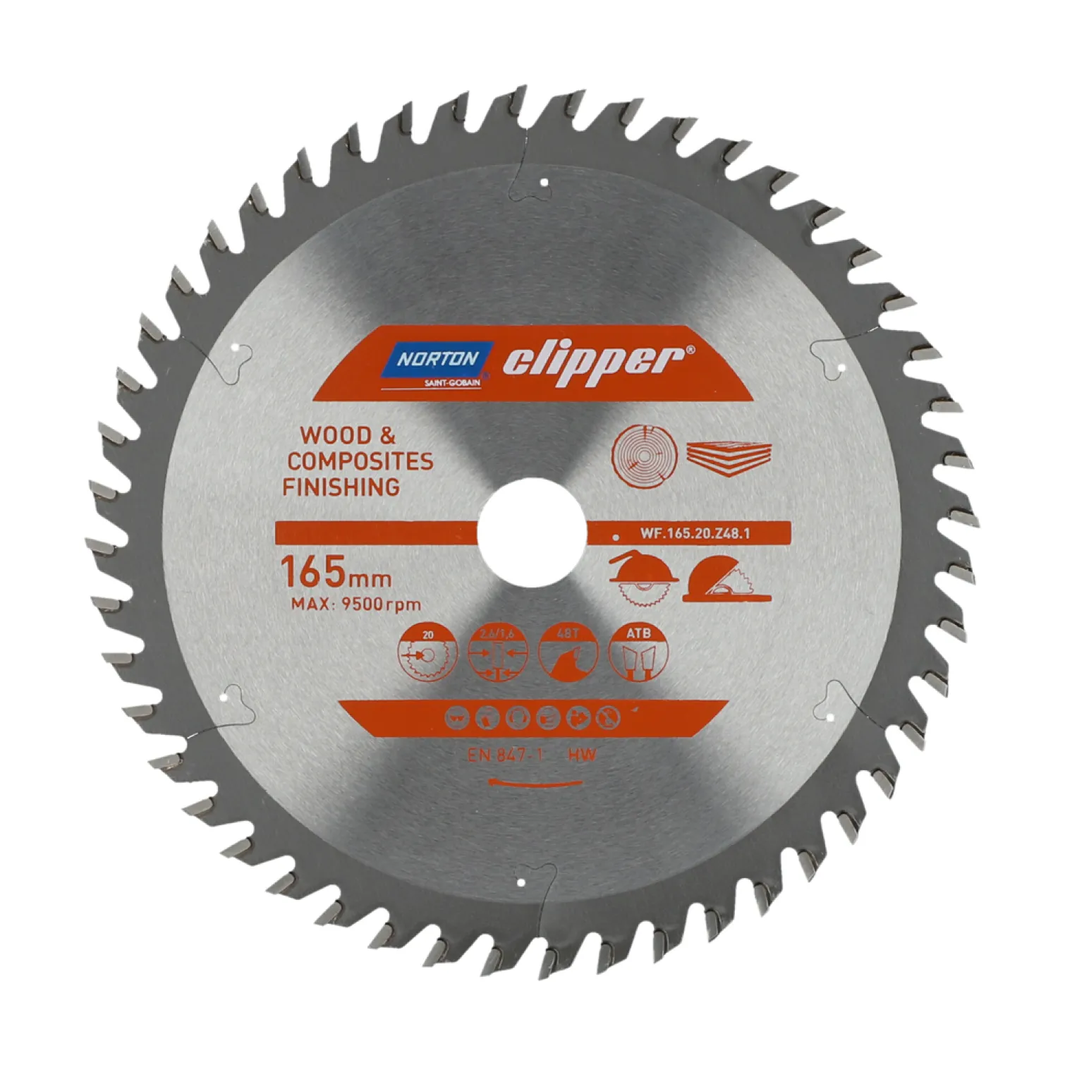Tarcza pilarska widiowa 165x20mm Norton WF.165.20.Z48.1