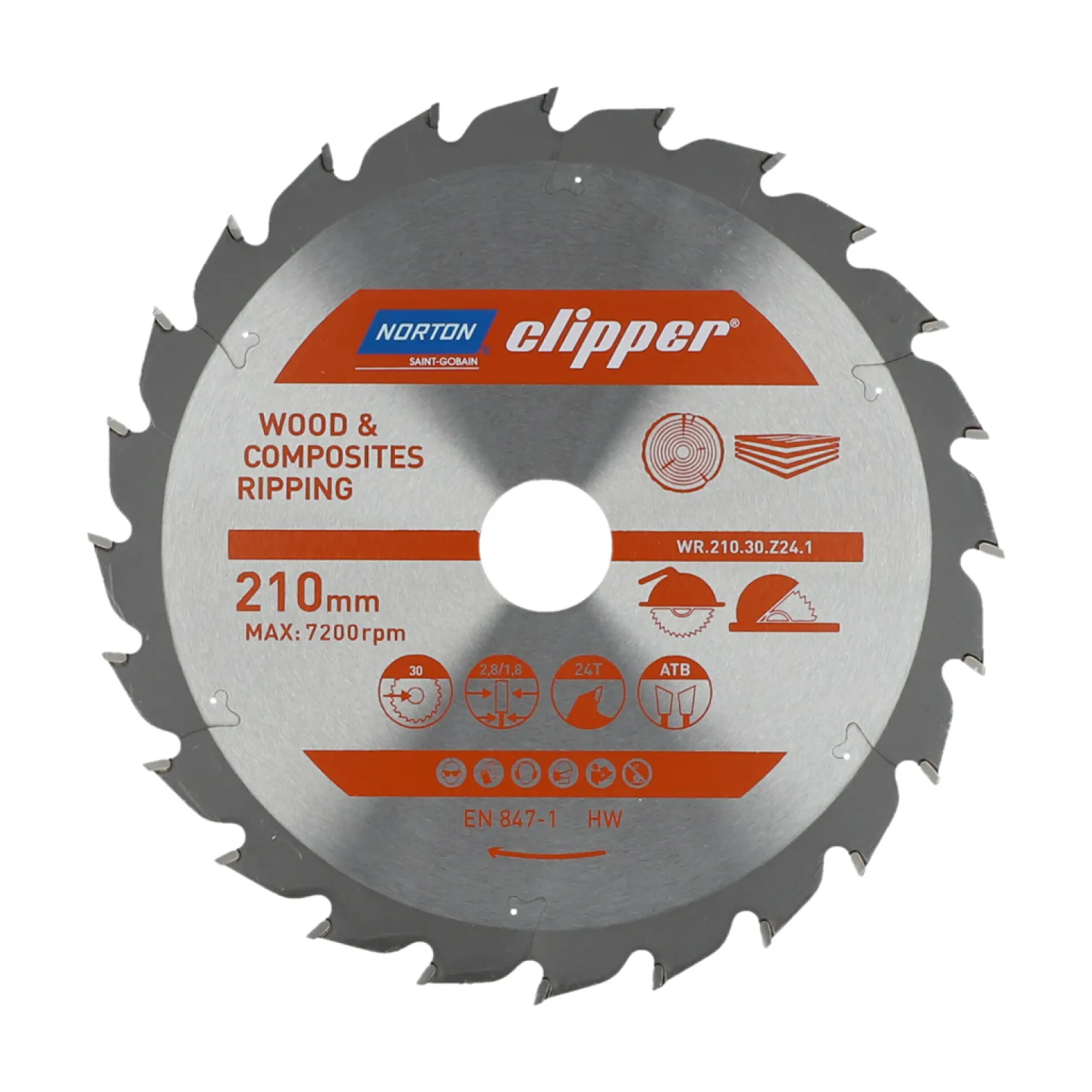 Tarcza pilarska widiowa 210x30mm Norton WR.210.30.Z24.1