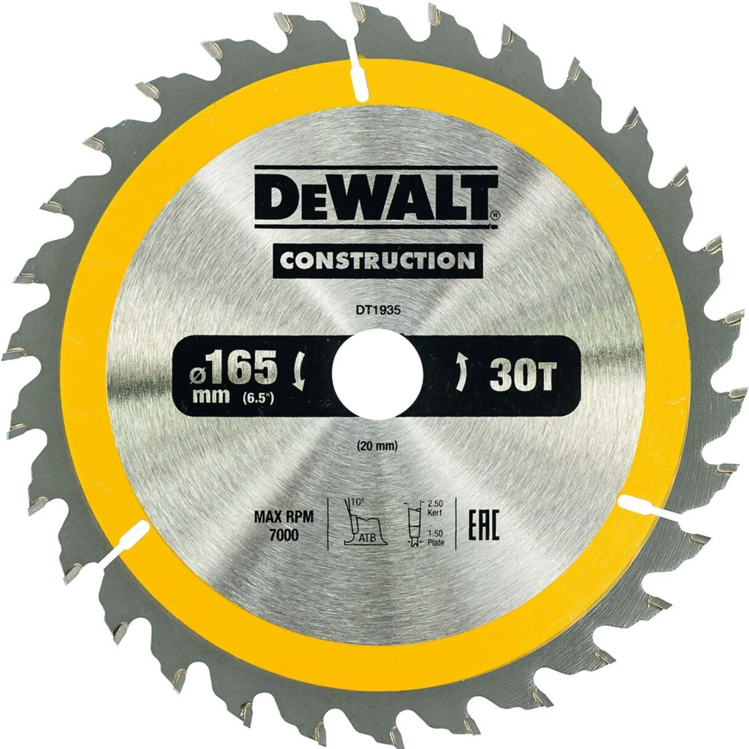 Tarcza pilarska 165x20mm 30T DeWalt DT1935-QZ