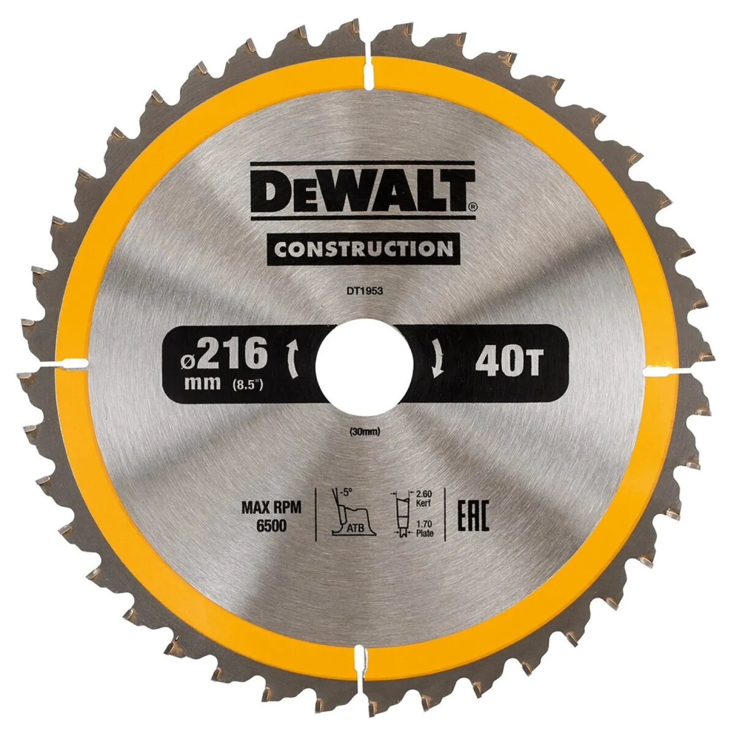 Tarcza pilarska 216x30mm 40T DeWalt DT1953-QZ