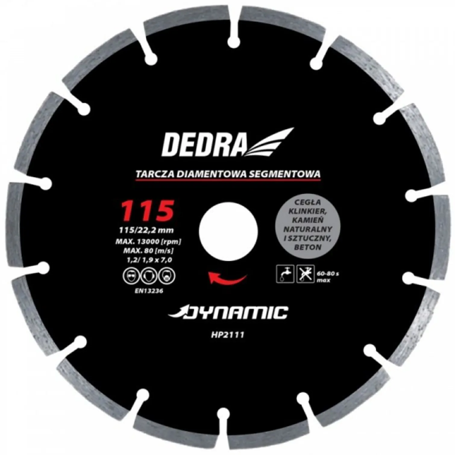 Tarcza segmentowa 180mm/22.2mm Dynamic Dedra HP2114