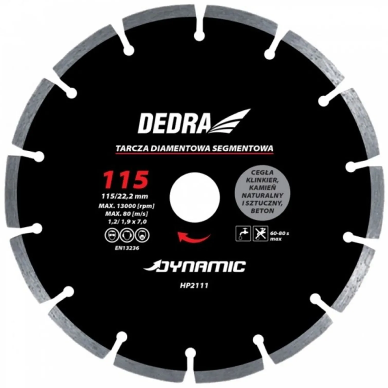 Tarcza segmentowa 230mm/22.2mm Dynamic Dedra HP2116