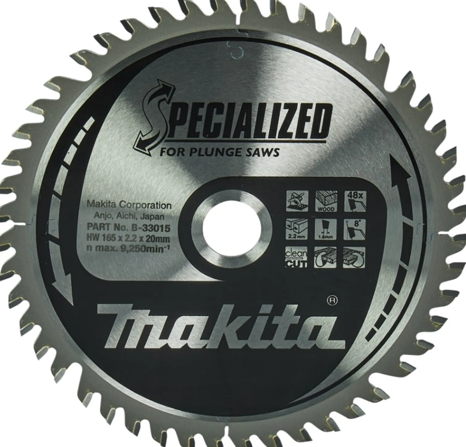 Tarcza tnąca do drewna Specialized 165x20mm, 48 zębów Makita B-33015
