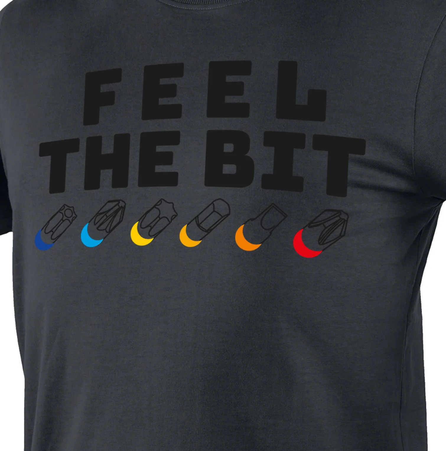 T-shirt z nadrukiem, FEEL THE BIT, rozmiar XL Neo 81-641-XL