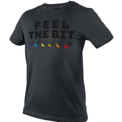 T-shirt z nadrukiem, FEEL THE BIT, rozmiar M Neo 81-641-M