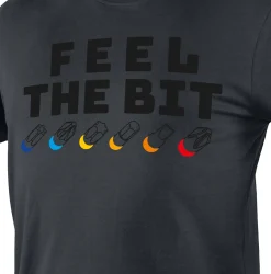 T-shirt z nadrukiem, FEEL THE BIT, rozmiar M Neo 81-641-M