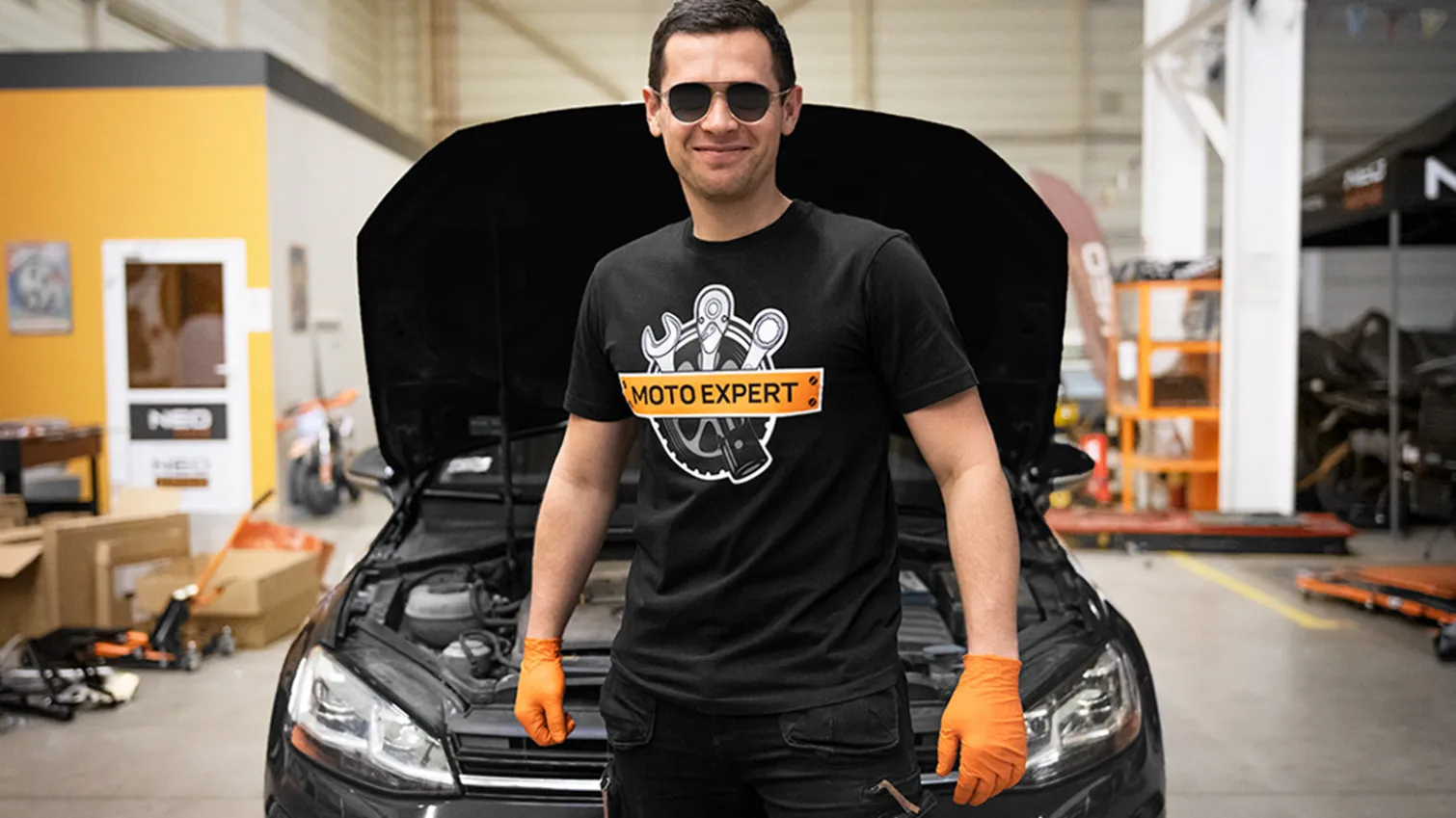 T-shirt z nadrukiem, MOTO Expert, rozmiar XXL Neo 81-643-XXL