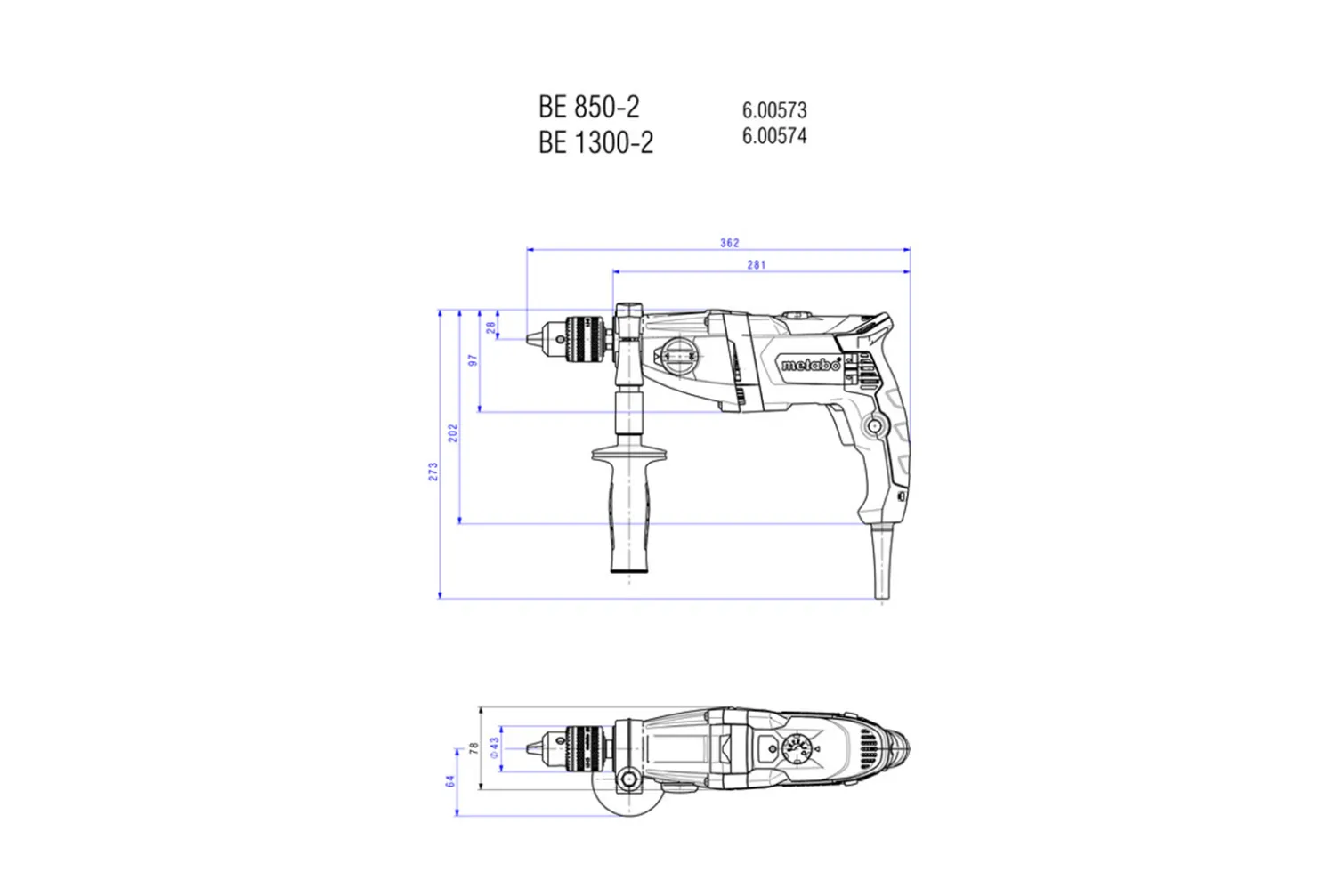 Wiertarka bezudarowa Metabo BEV 1300-2