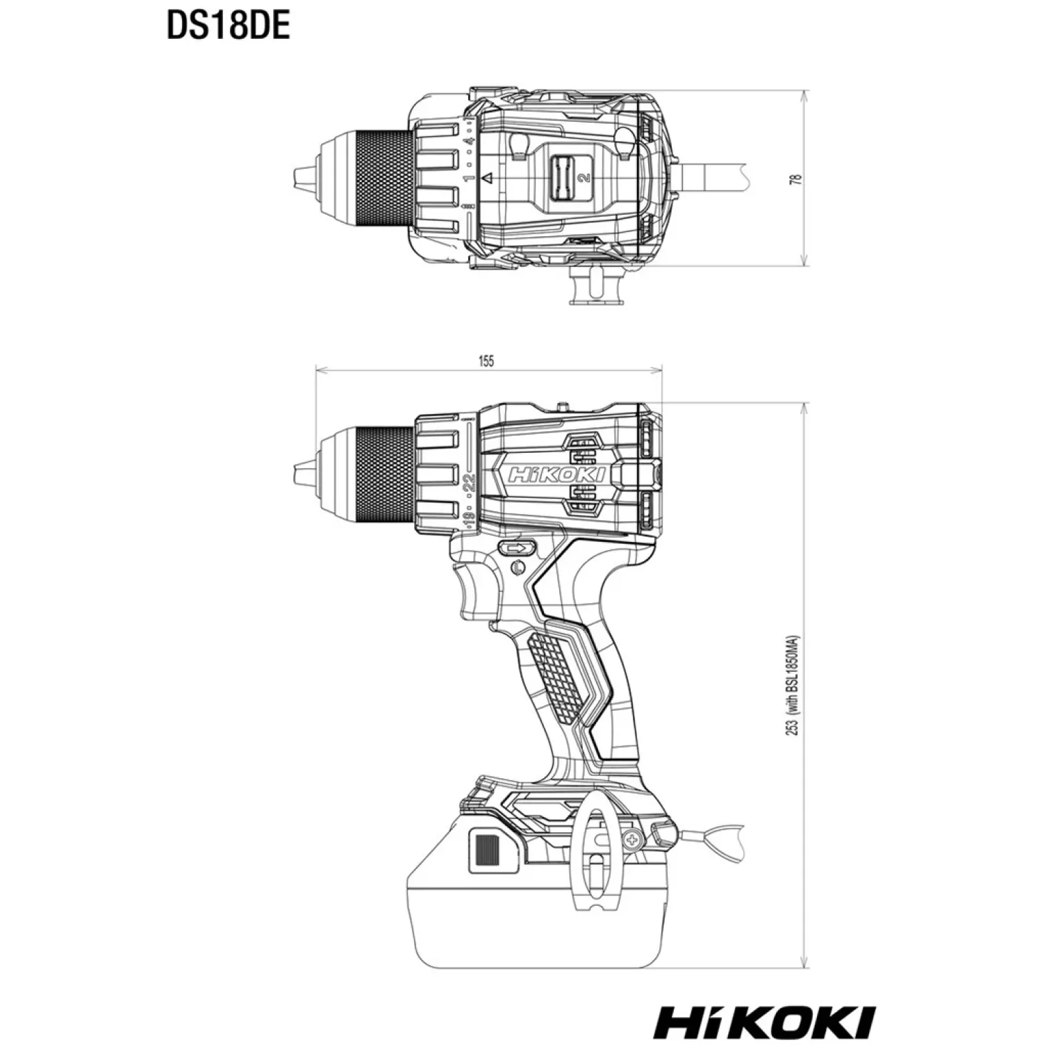 Wiertarko-wkrętarka Hikoki DS18DE W4Z