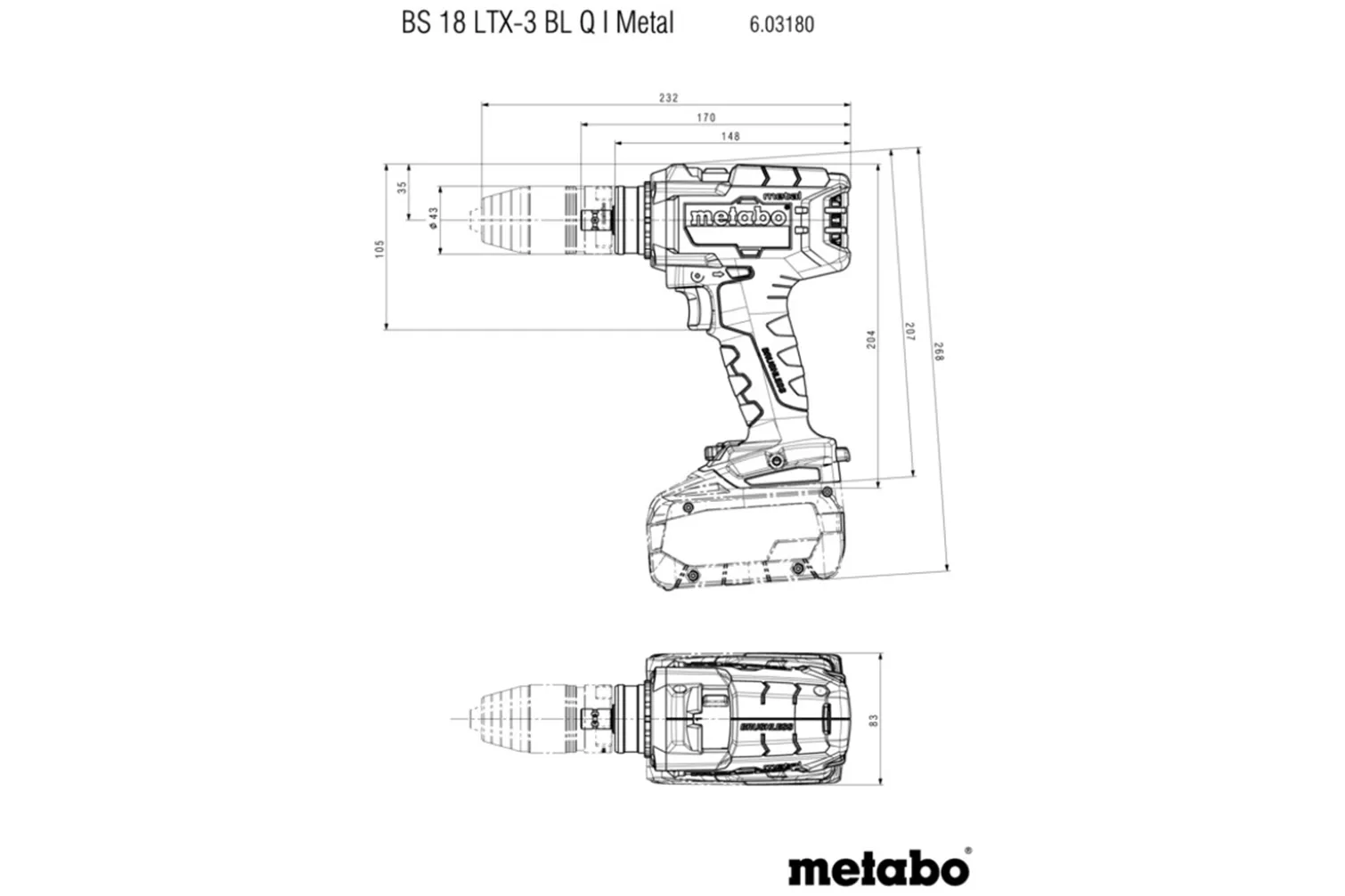 Wiertarko-wkrętarka Metabo BS 18 LTX-3 BL Q I Metal
