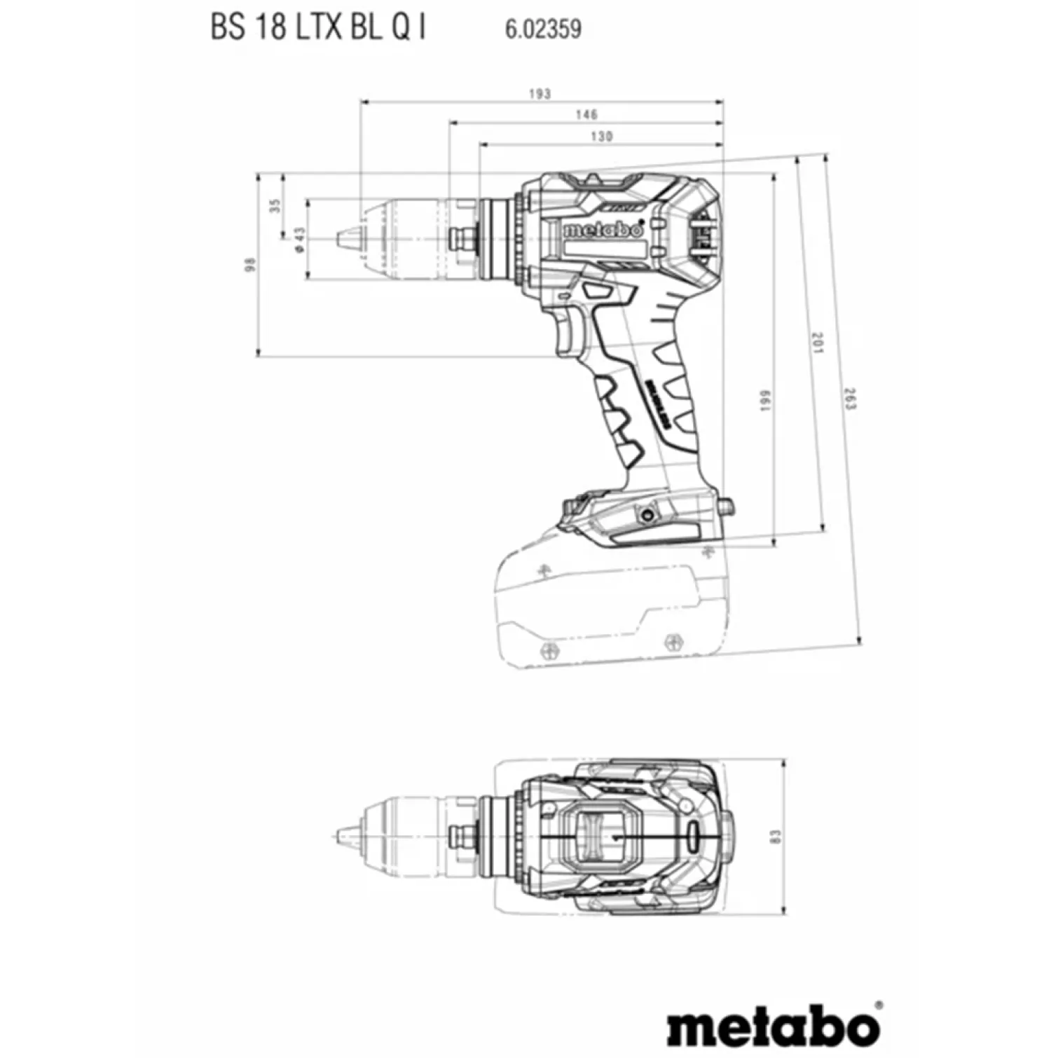 Wiertarko-wkrętarka Metabo BS 18 LTX BL Q I 2x5.5Ah