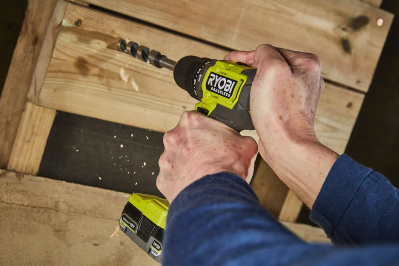 Wiertarko-wkrętarka udarowa Ryobi ONE+ RPD18BL-2C20S 2x2,0Ah