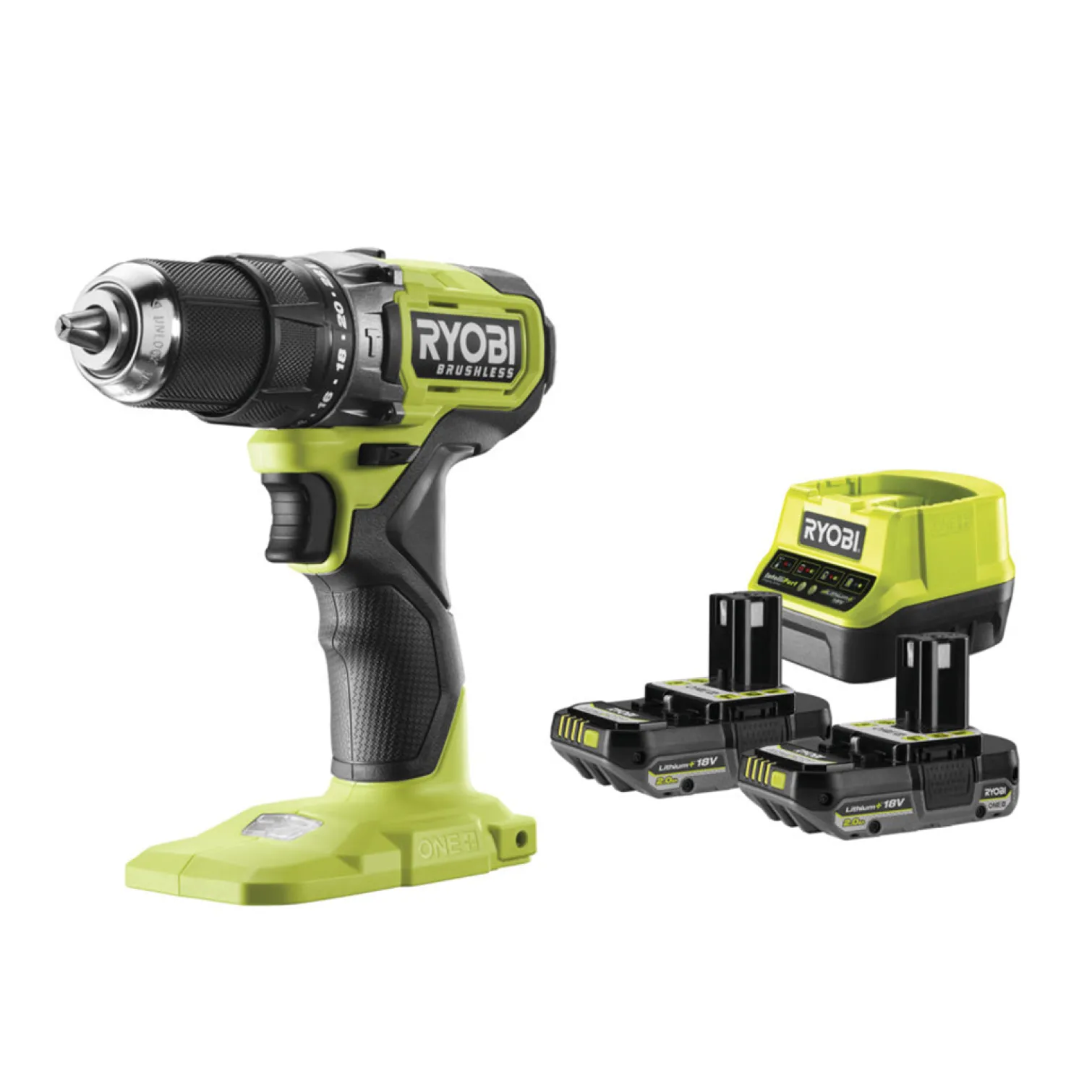Wiertarko-wkrętarka udarowa Ryobi ONE+ RPD18BL-2C20S 2x2,0Ah