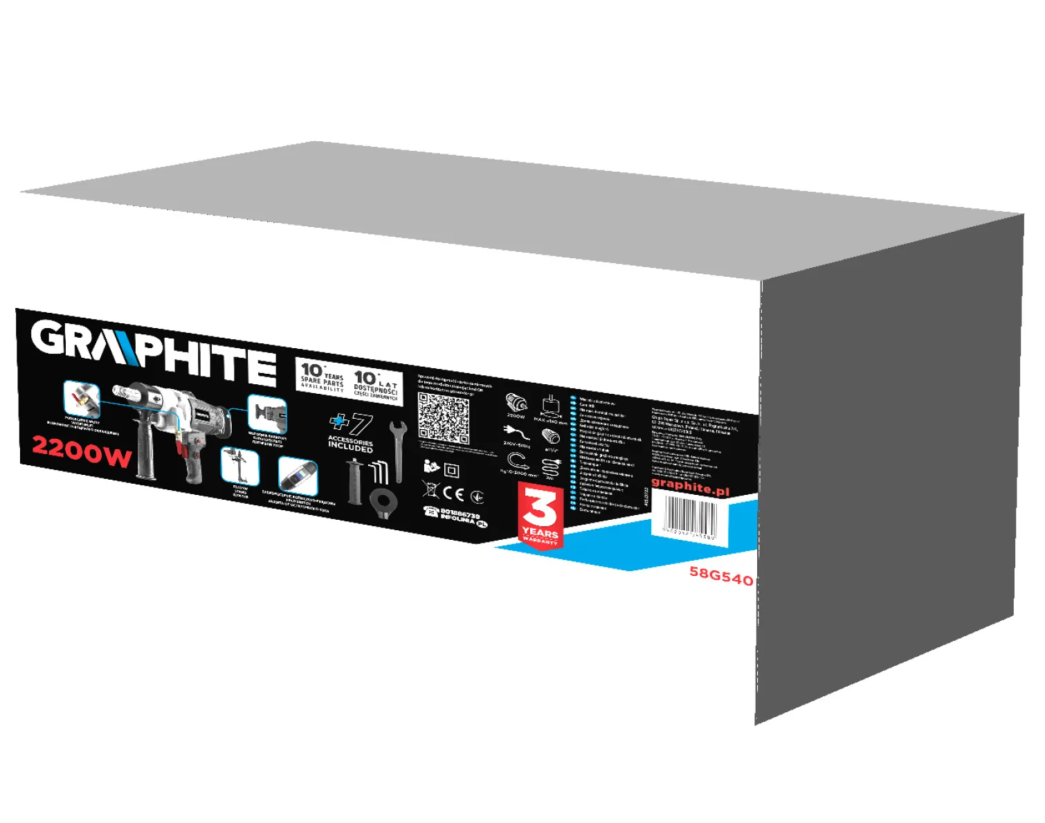 Wiertnica diamentowa 2200W Graphite 58G540
