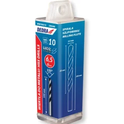 Wiertło do metalu, HSS, Stal 4341, 135°, 6, 5x101mm, 10szt. Dedra WMT06510