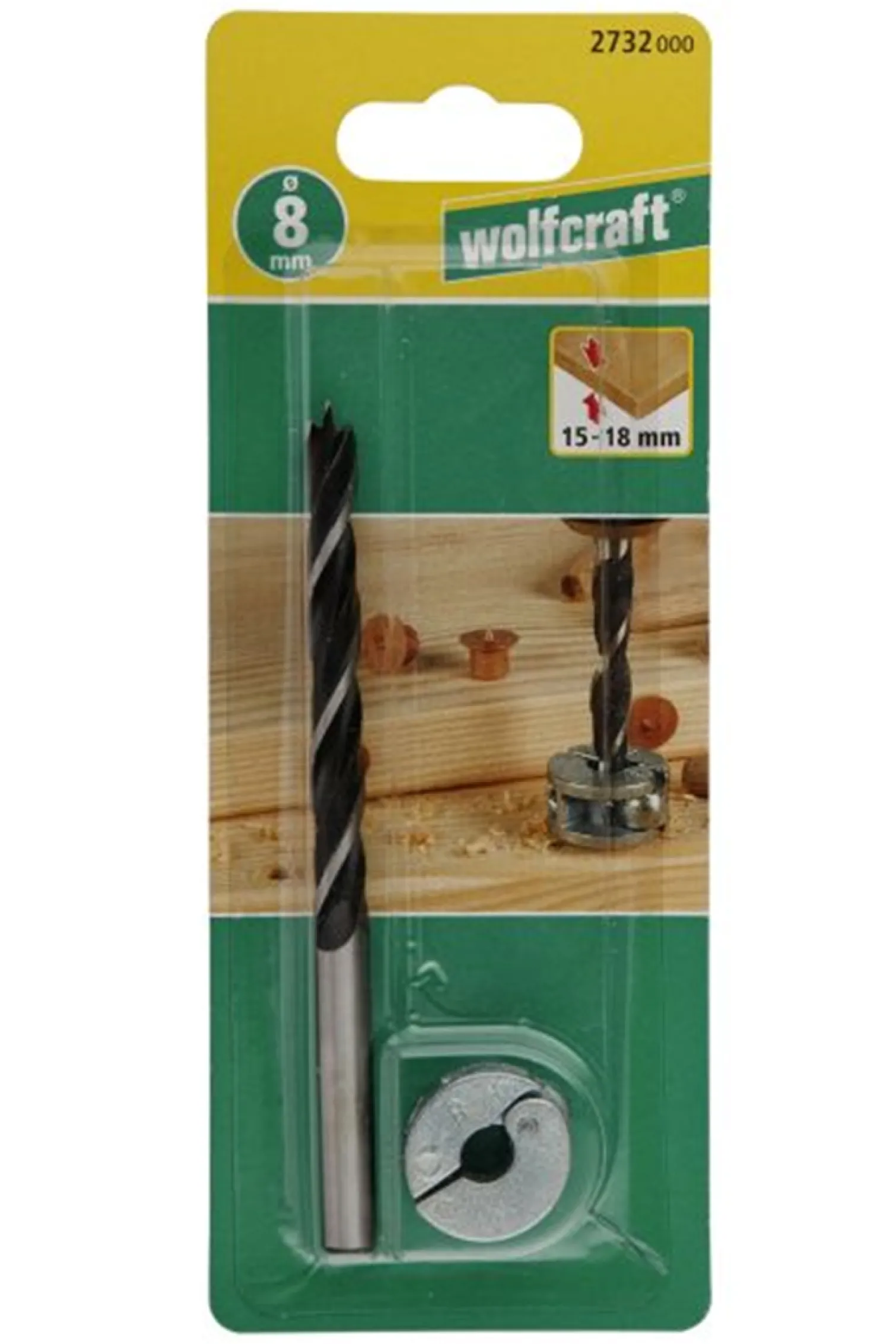 Wiertło do połączeń kołkowych 8 mm z ogranicznikiem Wolfcraft WF2732000