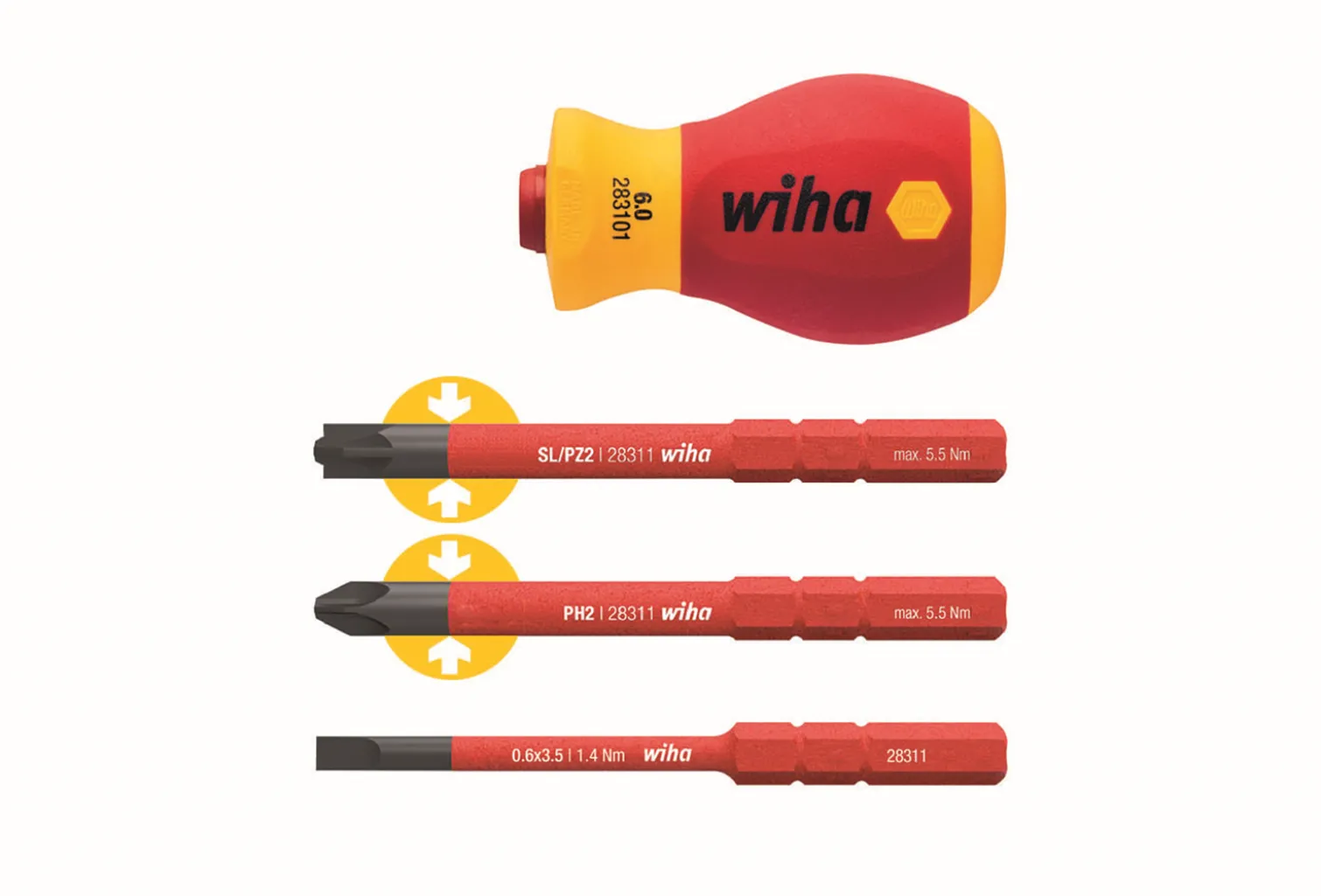 Wkrętak Stubby z 3 bitami slimVario Wiha WH-41230