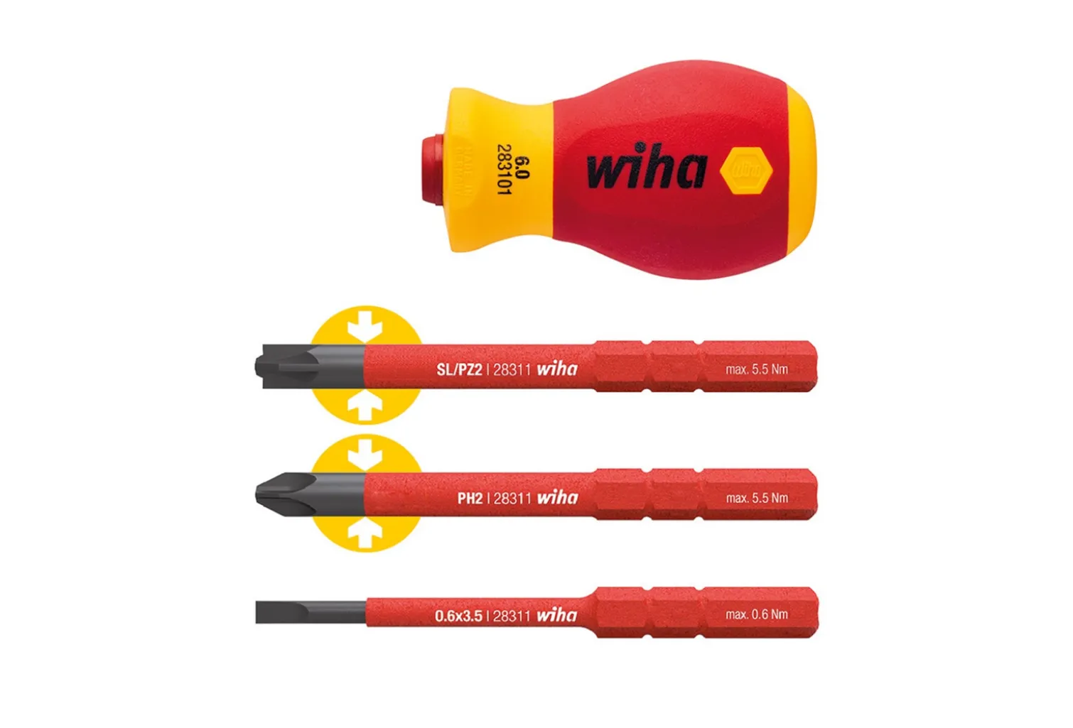 Wkrętak Stubby z 3 bitami slimVario Wiha WH-41230