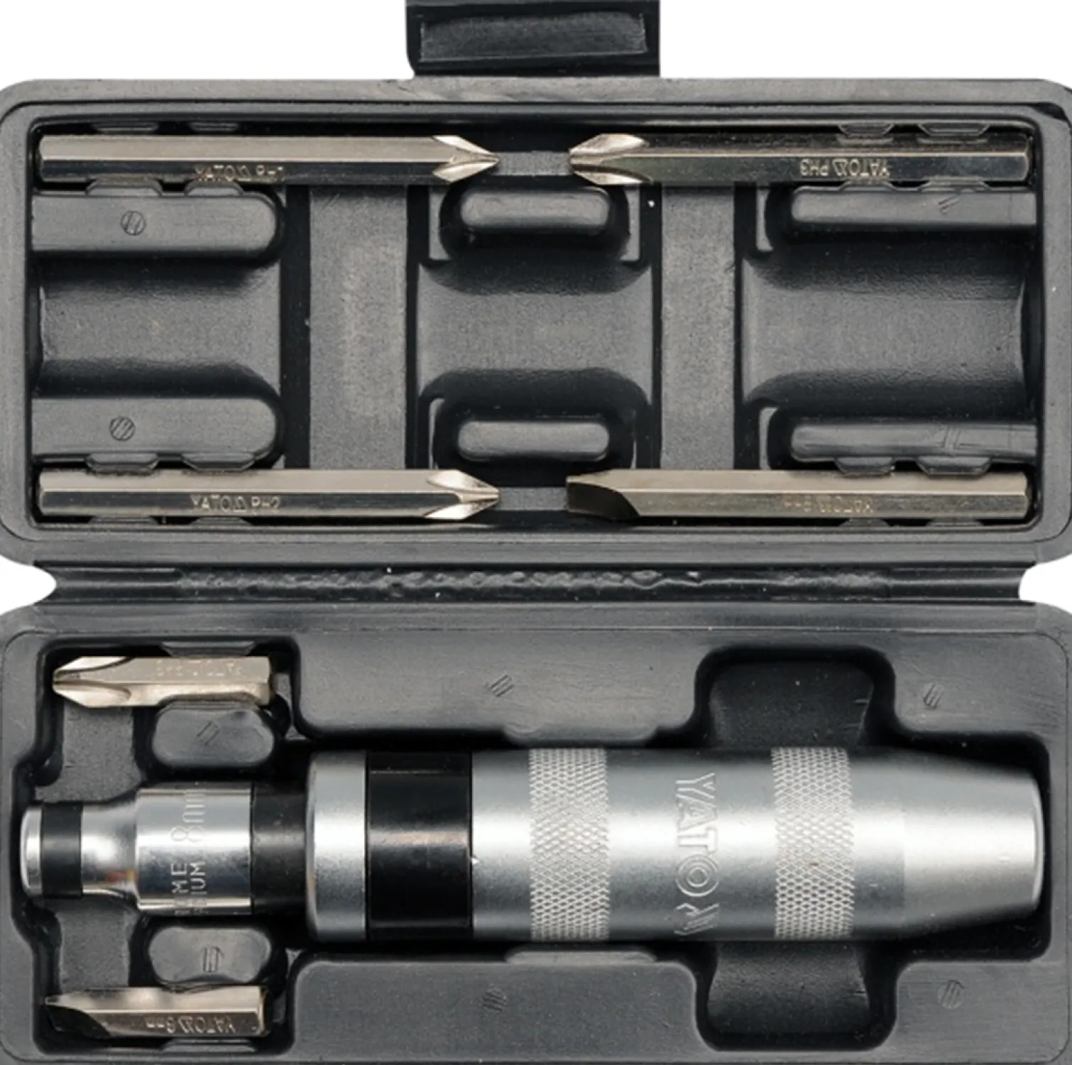 Wkrętak udarowy cr-v + 6 bitów Yato YT-2802