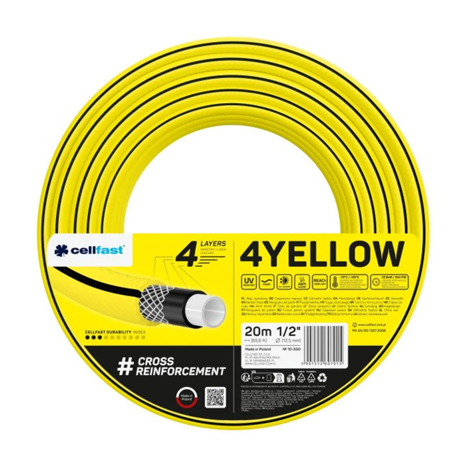 Wąż ogrodowy Cellfast 4 YELLOW