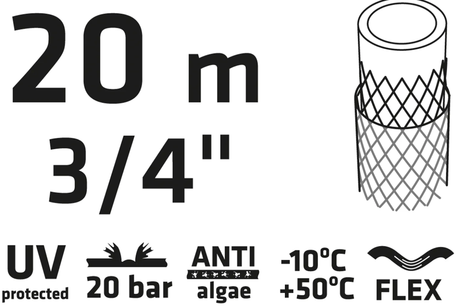 Wąż ogrodowy 20 m, 3/4"ECONOMIC Verto 15G803