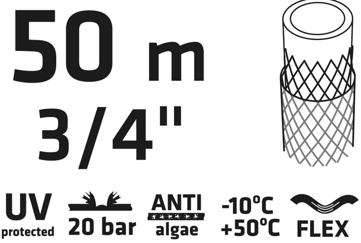 Wąż ogrodowy 50 m, 3/4"ECONOMIC, zielony Verto 15G805