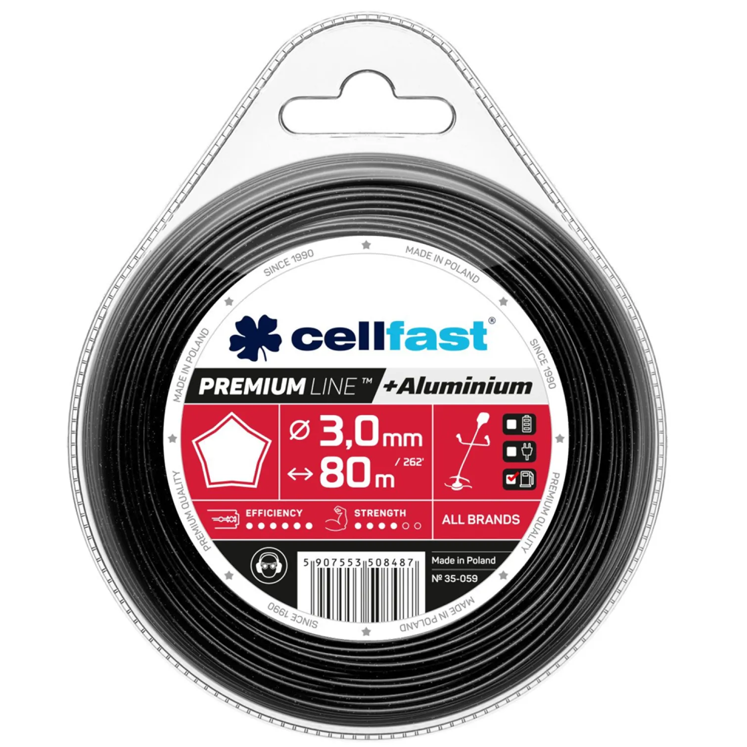 Żyłka tnąca PREMIUM - gwiazdka 3,0 mm x 80 m Cellfast C 35-059