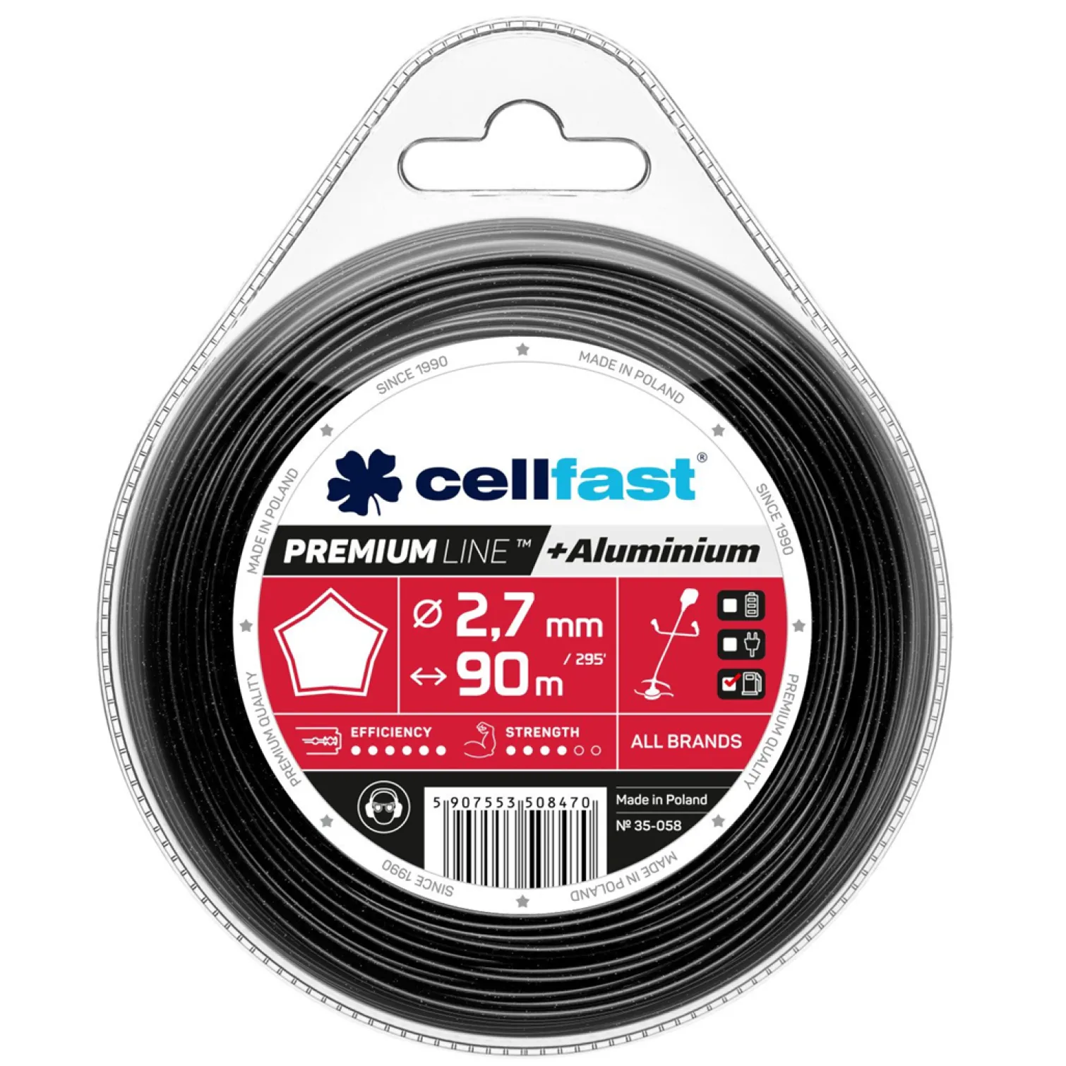 Żyłka tnąca PREMIUM - gwiazdka 2,7 mm x 90 m /blister/ Cellfast C 35-058