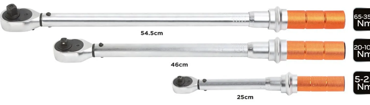 Zestaw kluczy dynamometrycznych 3 szt. 1/4
