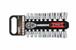 Zestaw kluczy nasadowych 1/2" z grzechotką, 19 elementów Awtools AW39019