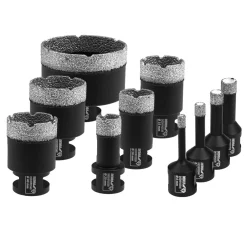 Zestaw koronek diamentowych VB 6,8,10,12,20,28,35,40,45,68mm Dedra DED1592SZ07