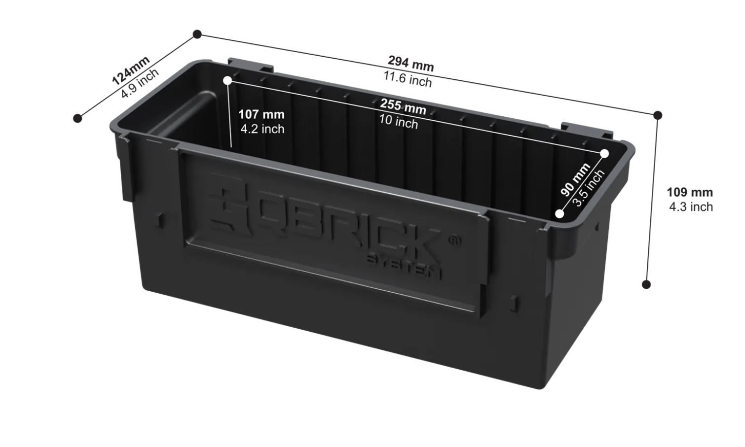 Zestaw modułowych pojemników Qbrick System Custom Deep Modular Bin Set