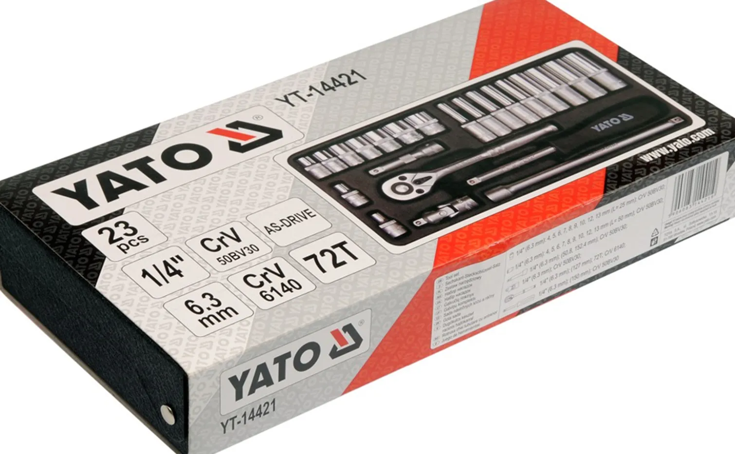 Zestaw narzędziowy 1/4" (23szt.) Yato YT-14421
